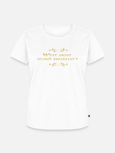 Was über second breakfast golden - Frauen Premium Bio T-Shirt - Weiß