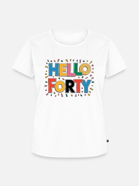 Hallo Vierzig - Frauen Premium Bio T-Shirt - Weiß