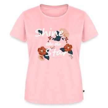 "Shine Like The Star" – Trendiges Motivations-Unisex - Frauen Premium Bio T-Shirt - Rosa - Vorne - AI Model Female 172 dark (172cm)