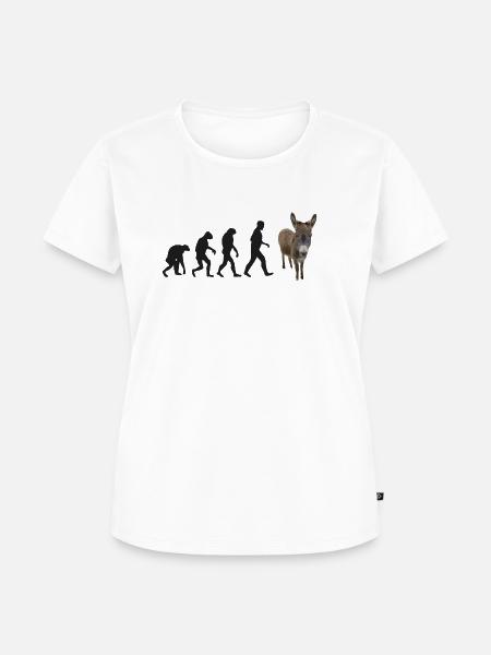 esel evolution - Frauen Premium Bio T-Shirt - Weiß