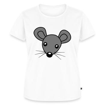 Souris tête clipart - T-shirt Premium bio Femme - blanc - Devant - AI Model Female 172 dark (172cm)