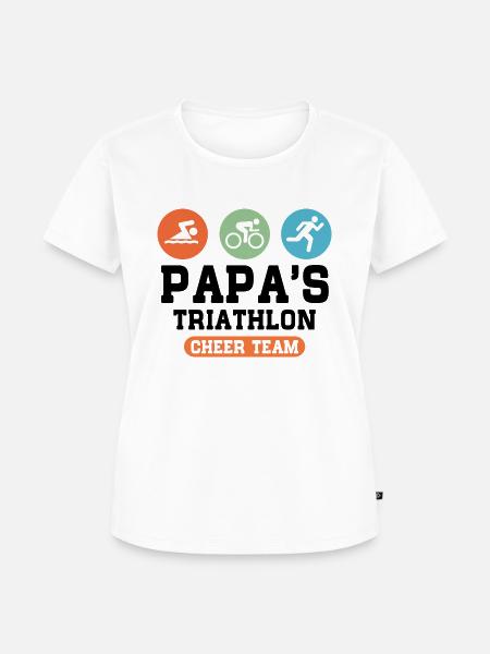 Triathlon Papa - Frauen Premium Bio T-Shirt - Weiß