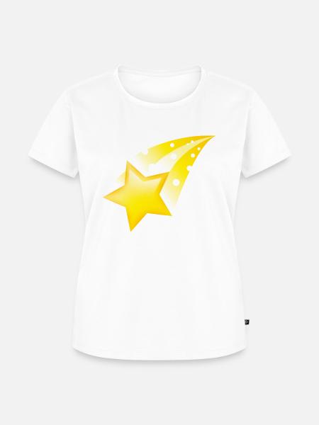 Smiley Falling Star - Frauen Premium Bio T-Shirt - Weiß