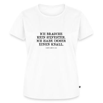 Ich brauche kein Silvester. - Frauen Premium Bio T-Shirt - Weiß - Vorne - AI Model Female 172 dark (172cm)