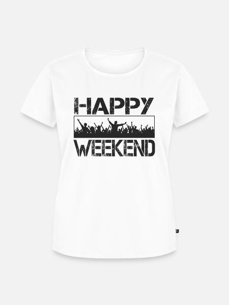 Happy Weekend - Frauen Premium Bio T-Shirt - Weiß
