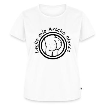 Lecko mio Arscho blanco - Frauen Premium Bio T-Shirt - Weiß - Vorne - AI Model Female 172 dark (172cm)
