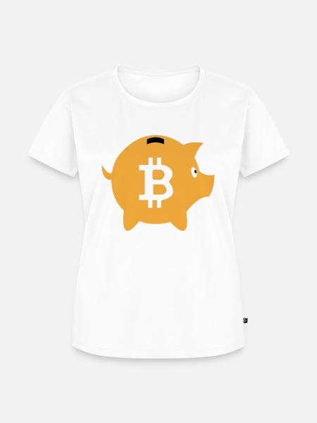 Bitcoin Piggybank - Frauen Premium Bio T-Shirt - Weiß