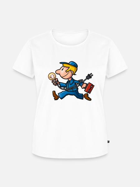 VL117B_Elektriker_4c - Frauen Premium Bio T-Shirt - Weiß