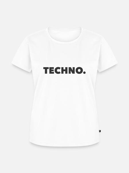 Techno Music Logo grau - Frauen Premium Bio T-Shirt - Weiß
