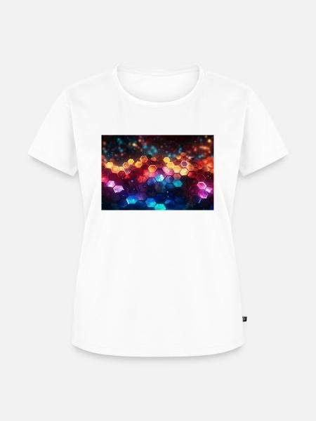 surreal epic fractal hexagons 1 - Frauen Premium Bio T-Shirt - Weiß