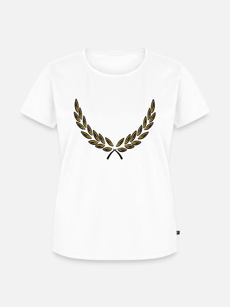 Bodendekoration Lorbeerkranz - Frauen Premium Bio T-Shirt - Weiß