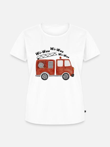 Feuerwehrauto Sirene Kinder - Frauen Premium Bio T-Shirt - Weiß