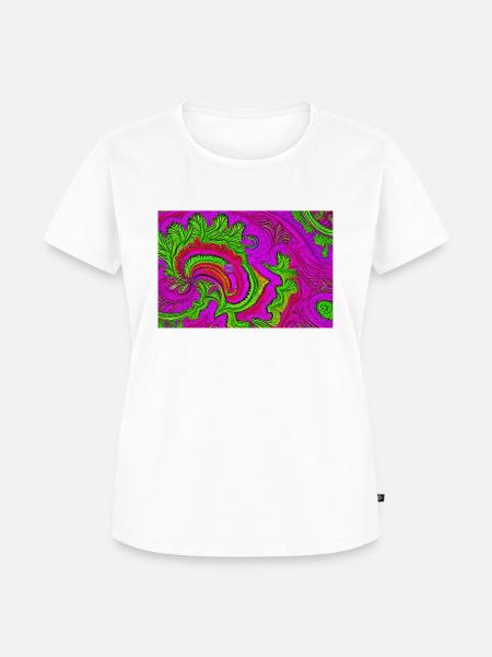Psychedelischer Fraktalwirbel - Frauen Premium Bio T-Shirt - Weiß