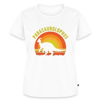 Parasaurolophus Dinosaur Lover Gift - Women's Premium Organic T-shirt - white - Front - AI Model Female 172 dark (172cm)