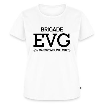 brigade evg / team evg - T-shirt Premium bio Femme - blanc - Devant - AI Model Female 172 dark (172cm)