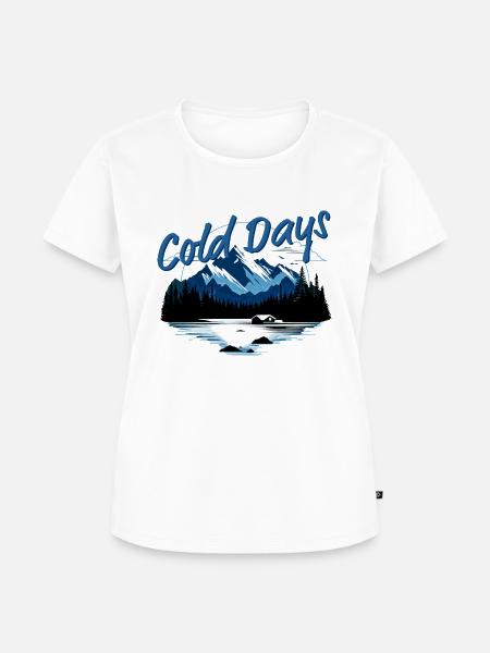 Berghütte Winterszene | Coole Landschaft - Frauen Premium Bio T-Shirt - Weiß