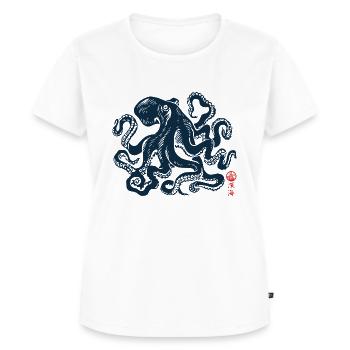 Octopus with Kanji - Women's Premium Organic T-shirt - white - Front - AI Model Female 172 dark (172cm)