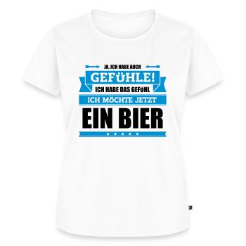 Lustiger Trinkspruch - Frauen Premium Bio T-Shirt - Weiß - Vorne - AI Model Female 172 dark (172cm)