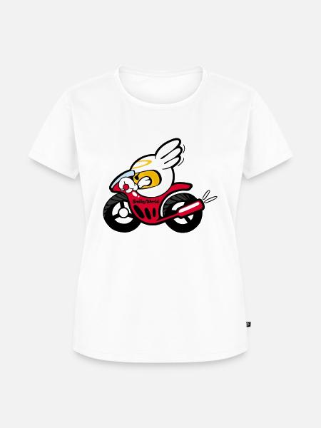 Smiley Motorcycle - Frauen Premium Bio T-Shirt - Weiß