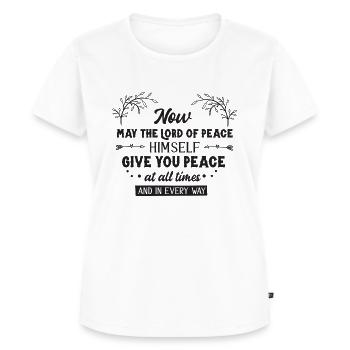 May God give you peace - Women's Premium Organic T-shirt - white - Front - AI Model Female 172 dark (172cm)