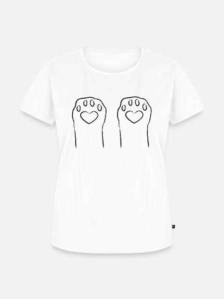 Katzenpfoten - Frauen Premium Bio T-Shirt - Weiß