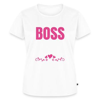 Boss Queen Gift Femmes Filles Dame - T-shirt Premium bio Femme - blanc - Devant - AI Model Female 172 dark (172cm)