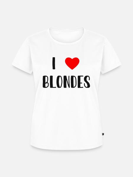 „I LOVE BLONDES“ - Frauen Premium Bio T-Shirt - Weiß