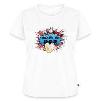 Bereit zum Platzen! - Frauen Premium Bio T-Shirt - Weiß - Vorne - AI Model Female 172 dark (172cm)