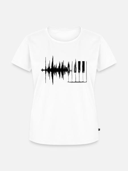Music wave - Frauen Premium Bio T-Shirt - Weiß