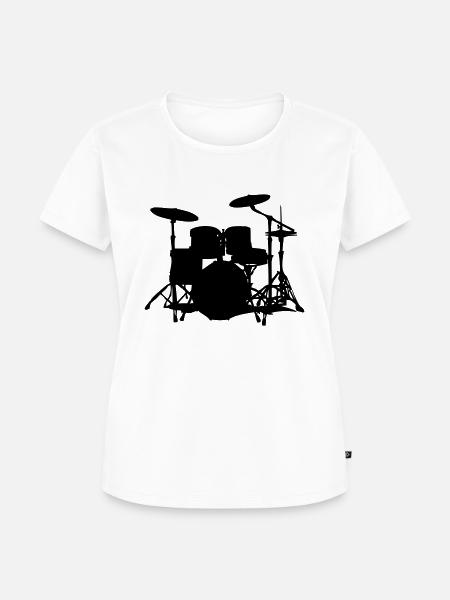 drums - Frauen Premium Bio T-Shirt - Weiß