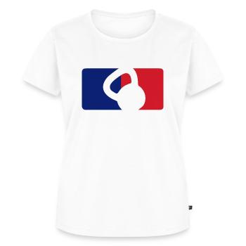 Kettlebell Warrior T-Shirt Design - Frauen Premium Bio T-Shirt - Weiß - Vorne - AI Model Female 172 dark (172cm)