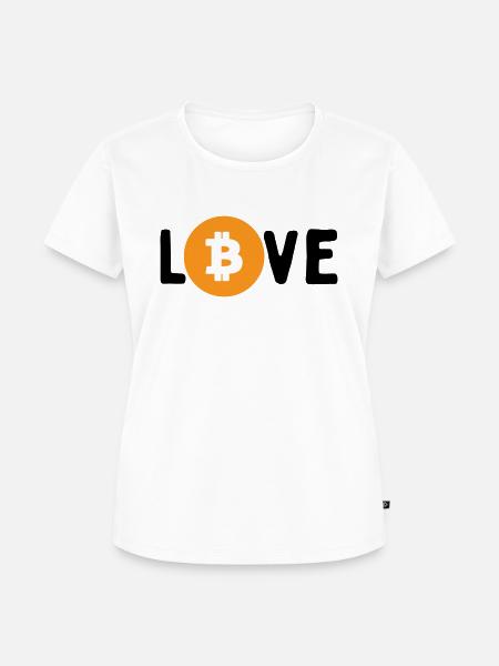 Love Bitcoin - Frauen Premium Bio T-Shirt - Weiß