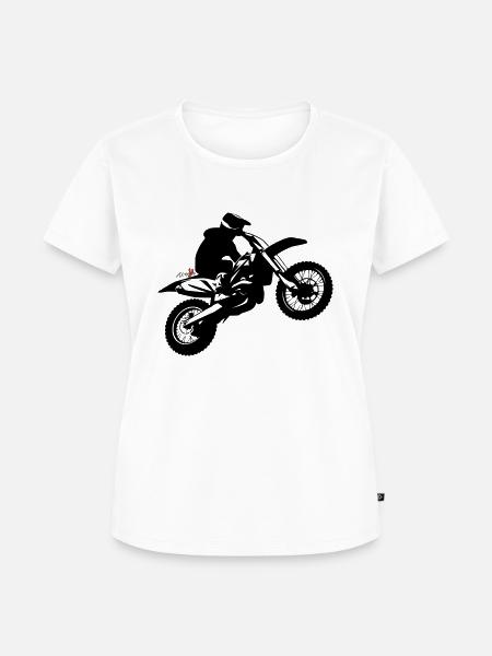 Motocross in der Luft - Frauen Premium Bio T-Shirt - Weiß