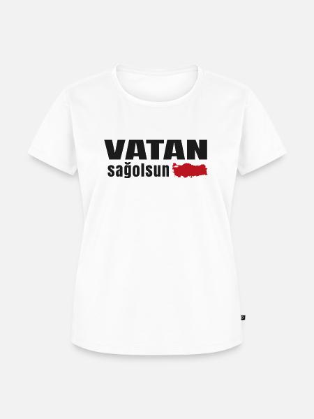 vatan sagolsun dark black/red v1 - Frauen Premium Bio T-Shirt - Weiß