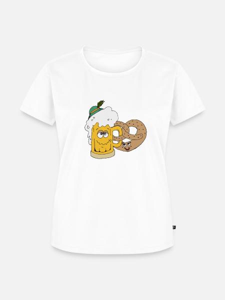 Bier und Brezel - Frauen Premium Bio T-Shirt - Weiß