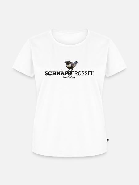 SCHNAPSDROSSEL - Frauen Premium Bio T-Shirt - Weiß