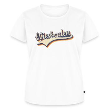 Deutschland Wiesbaden Vintage Retro Typografie - Frauen Premium Bio T-Shirt - Weiß - Vorne - AI Model Female 172 dark (172cm)