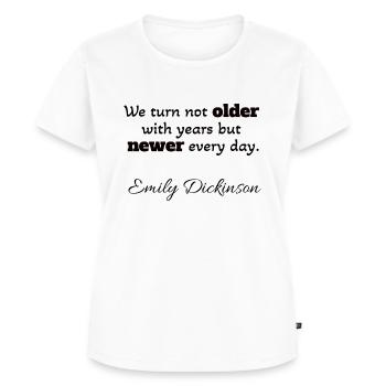 Citation positive Emily Dickinson - T-shirt Premium bio Femme - blanc - Devant - AI Model Female 172 dark (172cm)