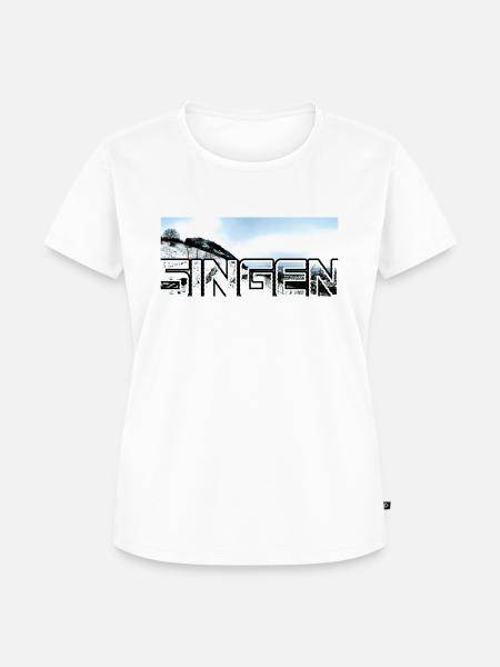 Singen Schnee überlappend modern Januar - Frauen Premium Bio T-Shirt - Weiß