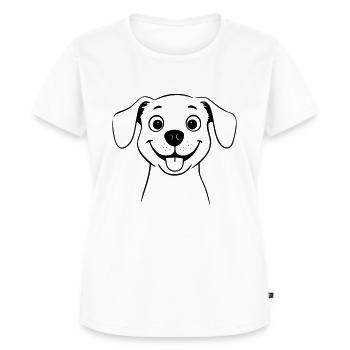 Einfacher Hund als Vektorgrafik - Frauen Premium Bio T-Shirt - Weiß - Vorne - AI Model Female 172 dark (172cm)