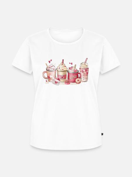 Gourmet-Kaffee - Frauen Premium Bio T-Shirt - Weiß