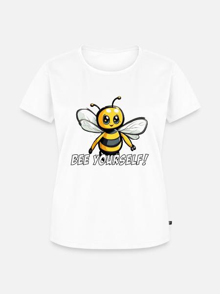 bee yourself happy bee - Frauen Premium Bio T-Shirt - Weiß