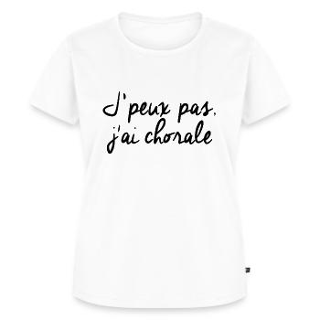 J'peux pas j'ai chorale - T-shirt Premium bio Femme - blanc - Devant - AI Model Female 172 dark (172cm)