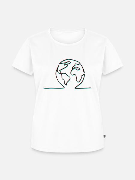 one line earth - Frauen Premium Bio T-Shirt - Weiß