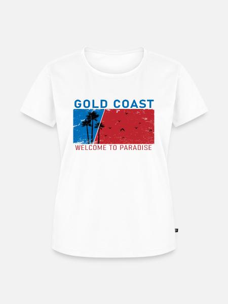 GOLDCOAST LOGO BREIT - Frauen Premium Bio T-Shirt - Weiß