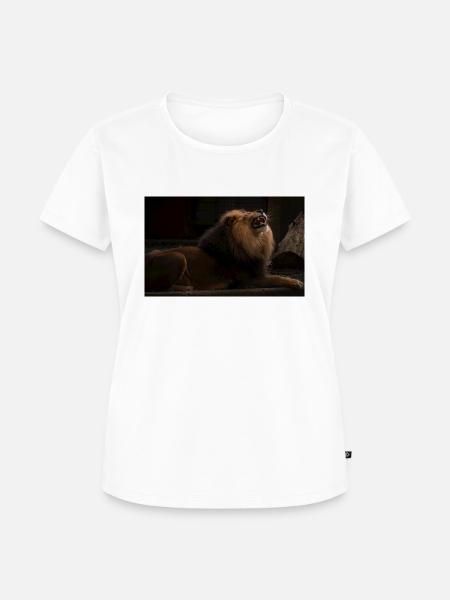 Löwenkopf - Frauen Premium Bio T-Shirt - Weiß