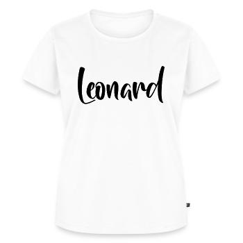 Nom - Leonard - T-shirt Premium bio Femme - blanc - Devant - AI Model Female 172 dark (172cm)