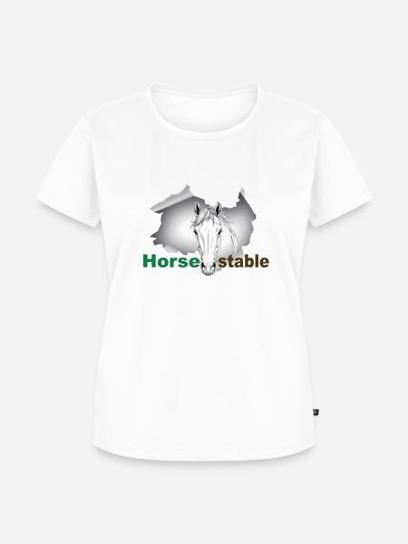 Pferdestall - Frauen Premium Bio T-Shirt - Weiß