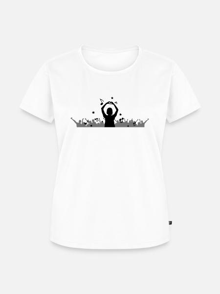 Menschen - Konzert Festival - Frauen Premium Bio T-Shirt - Weiß