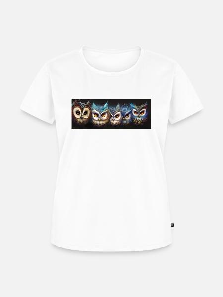 eulen - Frauen Premium Bio T-Shirt - Weiß
